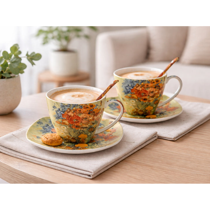 Van Gogh Poppies Porcelain Cups, 2x250 ml, Set of 2, Queen Isabell