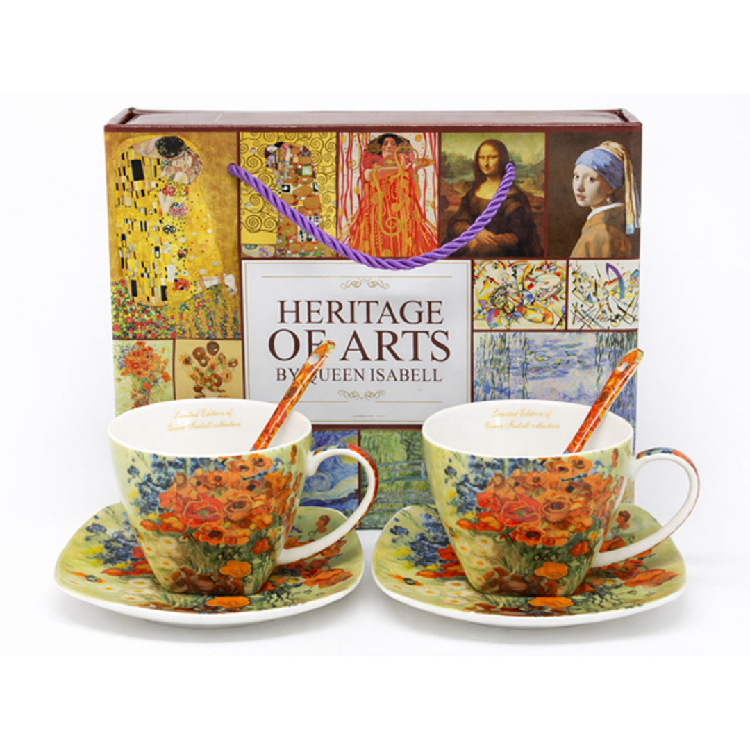Van Gogh Poppies Porcelain Cups, 2x250 ml, Set of 2, Queen Isabell