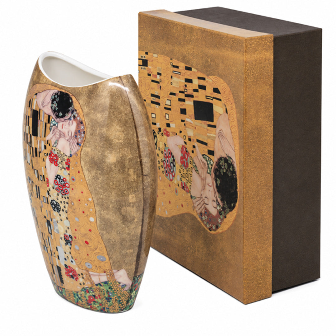 Porcelain vase in a gift box, Klimt's "The Kiss" collection