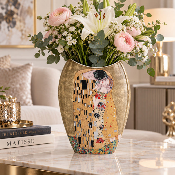 Porcelain vase in a gift box, Klimt's "The Kiss" collection