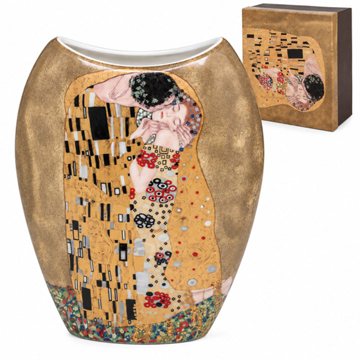 Porcelain vase in a gift box, Klimt's "The Kiss" collection