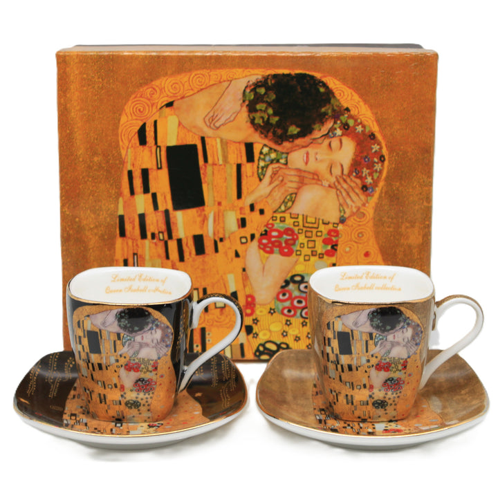 Klimt "The Kiss" Porcelain Espresso Cups, 2x100 ml, Queen Isabell