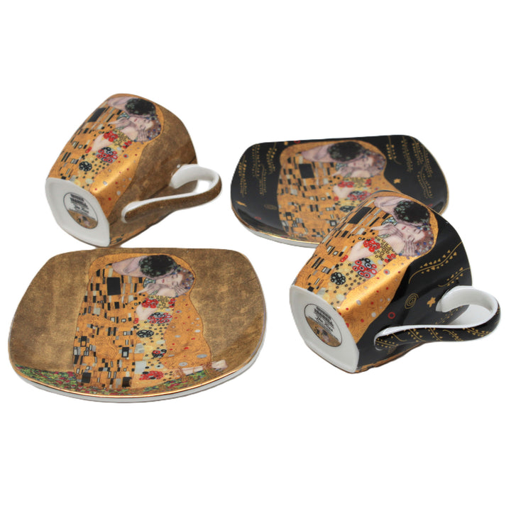 Klimt "The Kiss" Porcelain Espresso Cups, 2x100 ml, Queen Isabell
