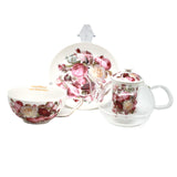 "Roses" Tea Set, Cup and Pot (Tea for One) by Queen Isabell