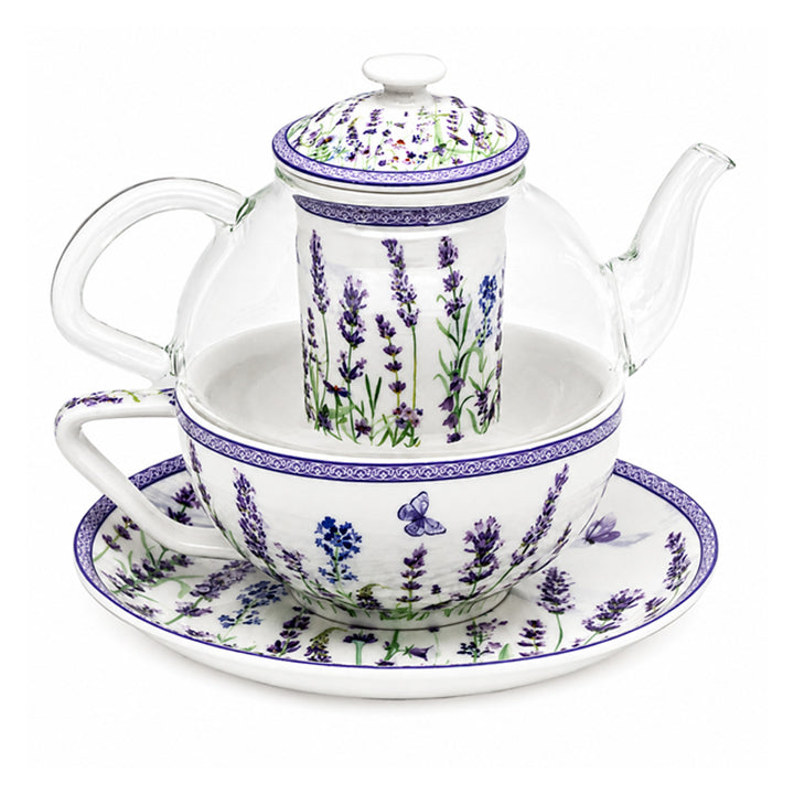 Lavender Tea Set, Cup and Teapot (Tea for One) by Queen Isabell