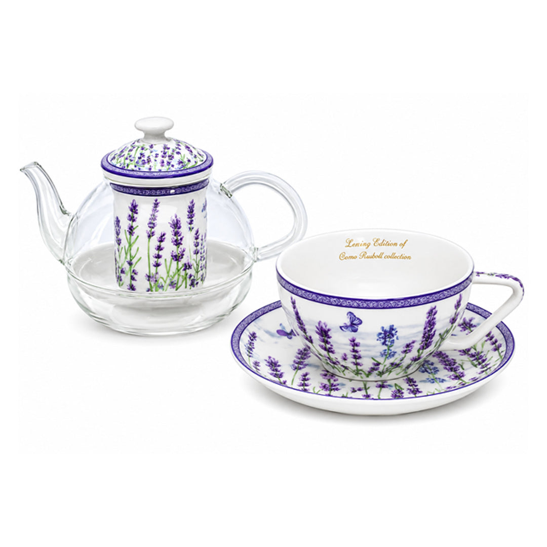 Lavender Tea Set, Cup and Teapot (Tea for One) by Queen Isabell