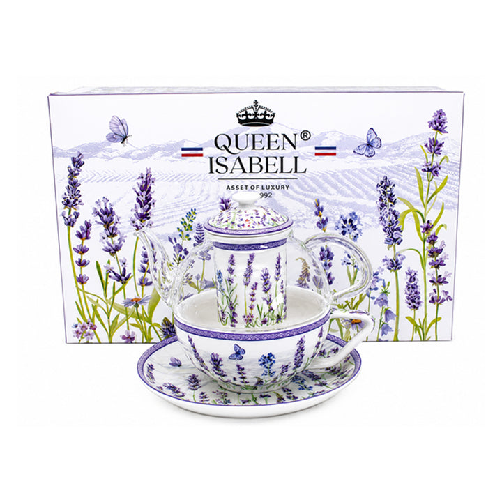 Lavender Tea Set, Cup and Teapot (Tea for One) by Queen Isabell