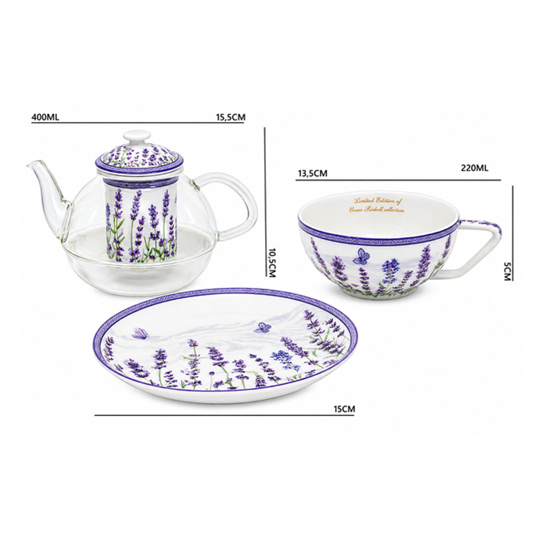 Lavender Tea Set, Cup and Teapot (Tea for One) by Queen Isabell