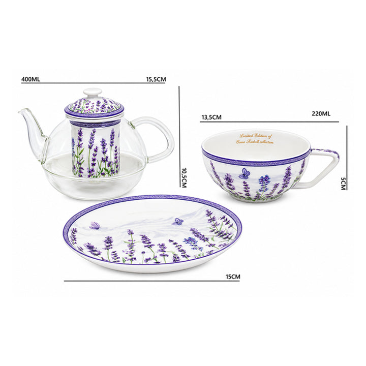 Lavender Tea Set, Cup and Teapot (Tea for One) by Queen Isabell