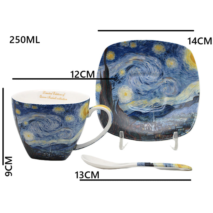 Van Gogh "Starry Night" Porcelain Cups, 2x250 ml, Set of 2, Queen Isabell
