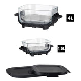 LOVIO PureFry Ultra Crisp LVAF003BK Oil-Free Air Fryer, 4L + 1.5L, 1550W, Black, Glass Baskets