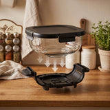 LOVIO PureFry Ultra Crisp LVAF003BK Oil-Free Air Fryer, 4L + 1.5L, 1550W, Black, Glass Baskets