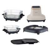 LOVIO PureFry Ultra Crisp LVAF003BE Oil-Free Air Fryer, 4L + 1.5L, 1550W, Beige, with Glass Bowls