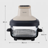 LOVIO PureFry Ultra Crisp LVAF003BE Oil-Free Air Fryer, 4L + 1.5L, 1550W, Beige, with Glass Bowls