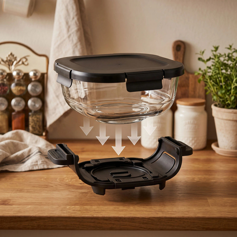 LOVIO PureFry Ultra Crisp LVAF003BE Oil-Free Air Fryer, 4L + 1.5L, 1550W, Beige, with Glass Bowls