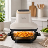 LOVIO PureFry Ultra Crisp LVAF003BE Oil-Free Air Fryer, 4L + 1.5L, 1550W, Beige, with Glass Bowls