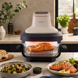 LOVIO PureFry Ultra Crisp LVAF003BE Oil-Free Air Fryer, 4L + 1.5L, 1550W, Beige, with Glass Bowls