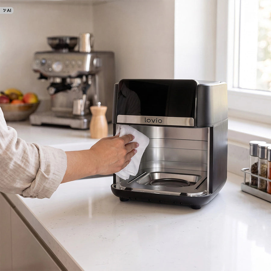 LOVIO DualHeat XXL Ceramic LVAF004BK 9L 2000W Oil-Free Air Fryer, Black