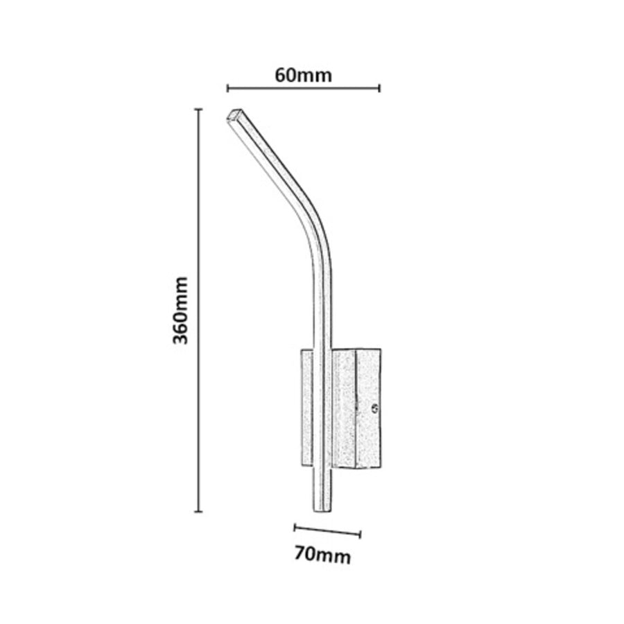 Tilmann Indoor Wall Sconce, Gunmetal, 10W LED, 550 lm, 4000K, H36 cm, IP44, Touch Control, 75,000