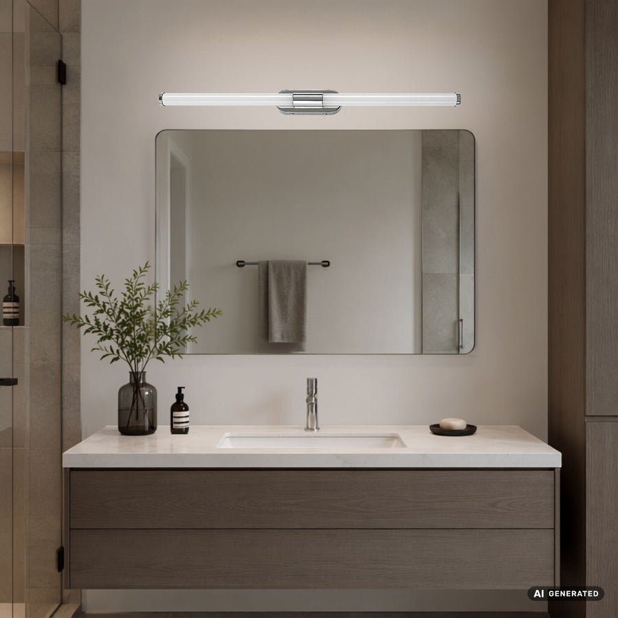 Tenebra Indoor Wall Sconce, 8W LED, 1000 lm, 4000 K, L60 cm, IP44, Chrome, 75095