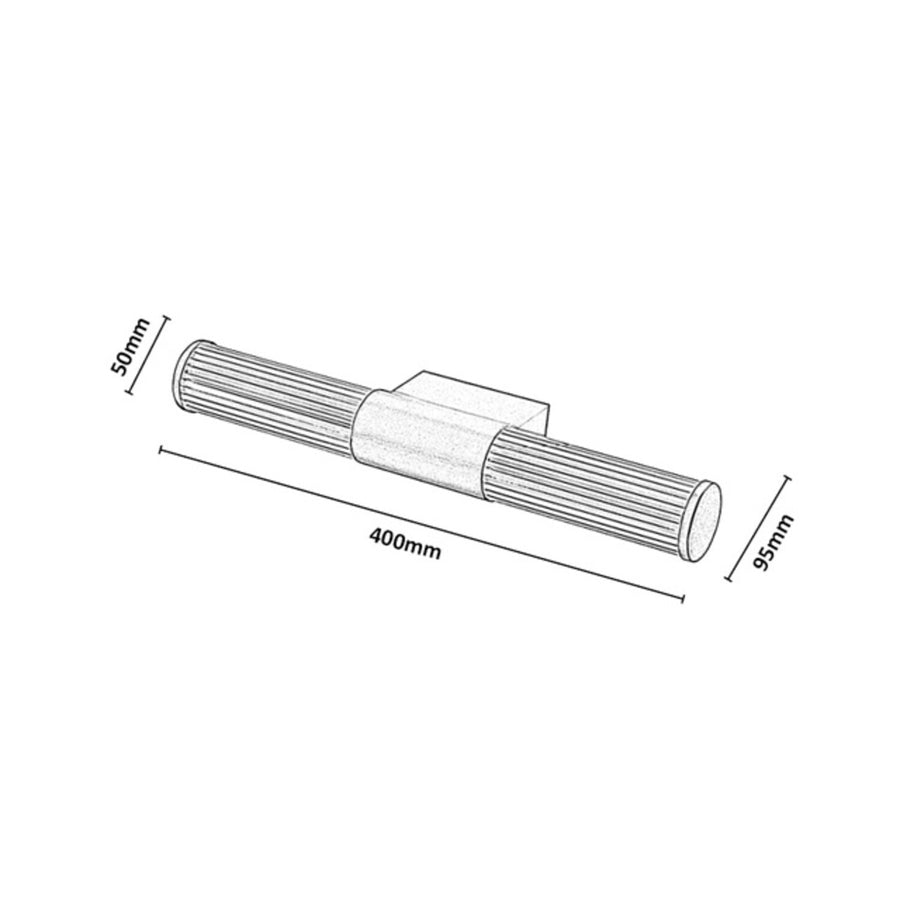 Bathroom Wall Sconce, Calyn, LED 8W, 4000K, 620 lm, L40 cm, Gold, IP44, 75104