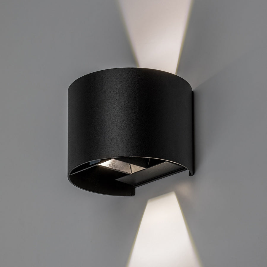 Outdoor Wall Sconce, Virna, 5W LED, 420 lm, color temperatures 2700, 4000, 6500 K, IP54, black, 77218