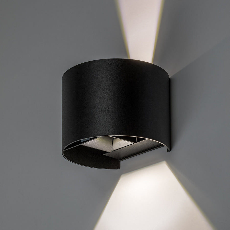 Outdoor Wall Sconce, Virna, 5W LED, 420 lm, color temperatures 2700, 4000, 6500 K, IP54, black, 77218