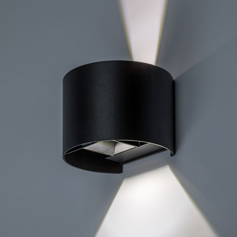 Outdoor Wall Sconce, Virna, 5W LED, 420 lm, color temperatures 2700, 4000, 6500 K, IP54, black, 77218