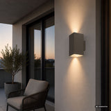 Outdoor Wall Sconce, Urfa, 18W LED, 1800 lm, color temperatures 2700, 4000, 6500 K, H 16 cm, IP65, gray-beige, 77215