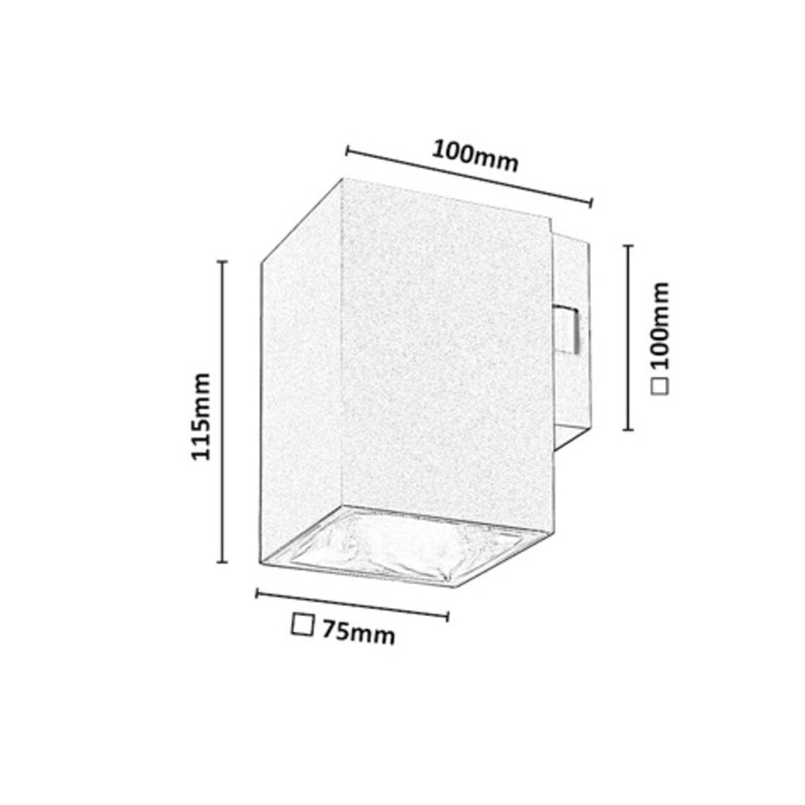 Outdoor Wall Sconce, Urfa, 9W LED, 900 lm, color temperatures 2700, 4000, 6500 K, H 11.5 cm, IP65, gray-beige, 77216