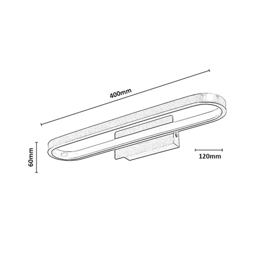 Bathroom Wall Sconce, Odran, LED 15W, 1200 lm, 4000 K, L 40 cm, gunmetal, IP44, 75114