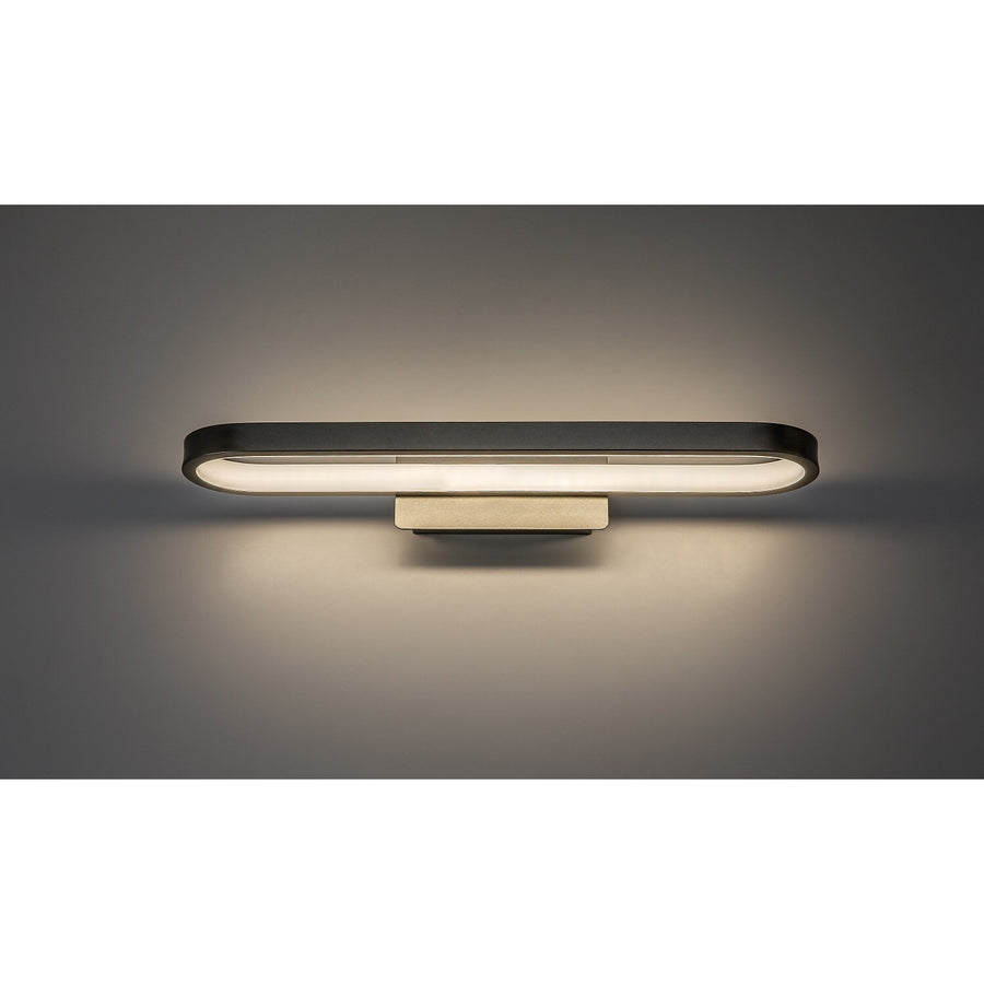Bathroom Wall Sconce, Odran, LED 15W, 1200 lm, 4000 K, L 40 cm, gunmetal, IP44, 75114