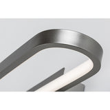 Bathroom Wall Sconce, Odran, LED 15W, 1200 lm, 4000 K, L 40 cm, gunmetal, IP44, 75114