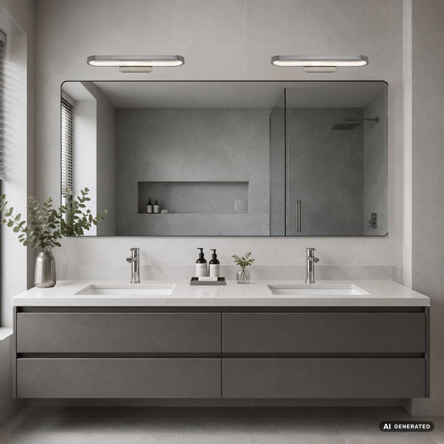 Bathroom Wall Sconce, Odran, LED 15W, 1200 lm, 4000 K, L 40 cm, gunmetal, IP44, 75114