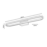 Bathroom Wall Sconce, Odran, LED 18W, 1350 lm, 4000K, L60 cm, gunmetal, IP44, 75115