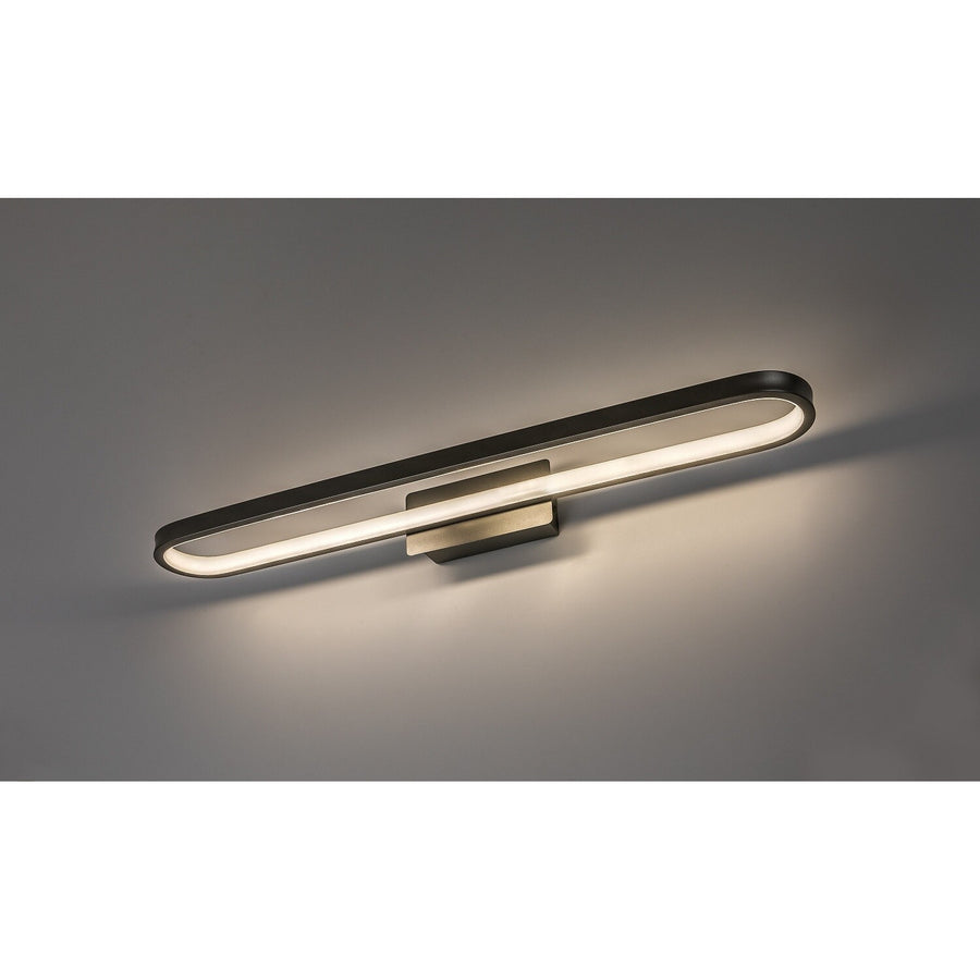 Bathroom Wall Sconce, Odran, LED 18W, 1350 lm, 4000K, L60 cm, gunmetal, IP44, 75115