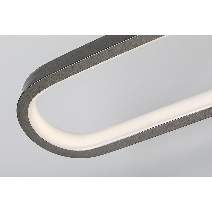Bathroom Wall Sconce, Odran, LED 18W, 1350 lm, 4000K, L60 cm, gunmetal, IP44, 75115