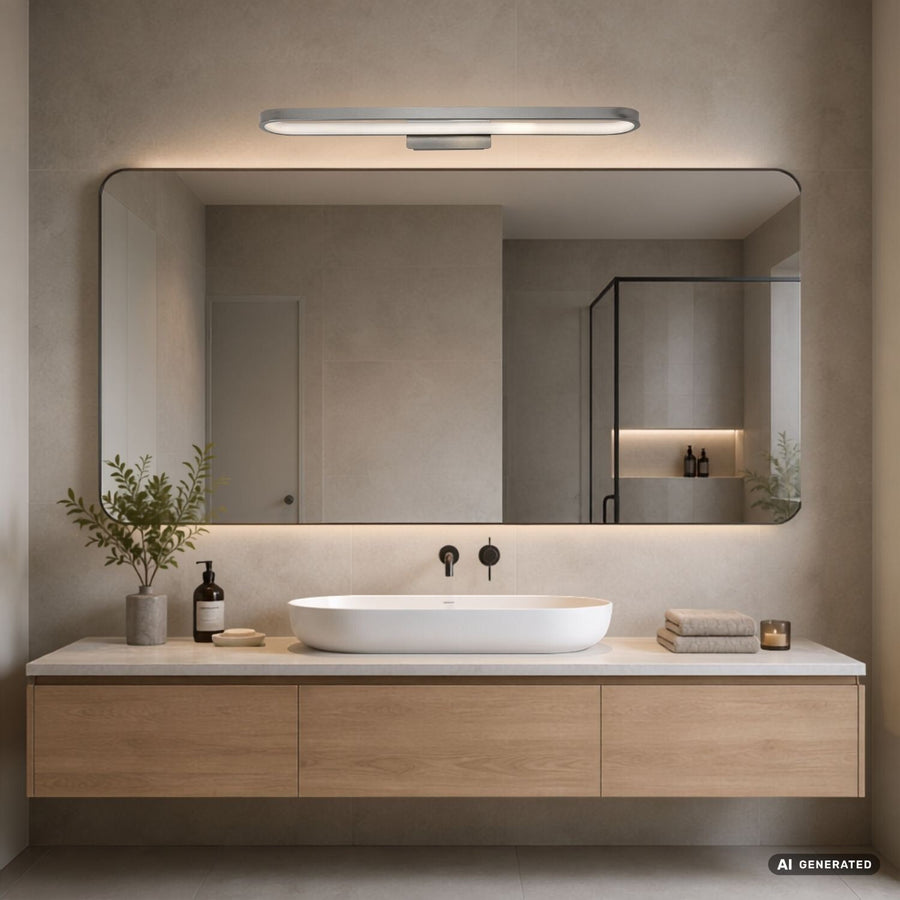 Bathroom Wall Sconce, Odran, LED 18W, 1350 lm, 4000K, L60 cm, gunmetal, IP44, 75115
