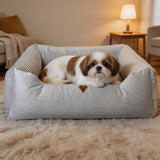 Premium corduroy dog bed, 120x100 cm, removable cover, Dogs4life