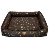 Dog bed, 100x75, waterproof, gold bones, detachable, Dogs4life