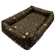 Dog bed, 100x75, waterproof, gold bones, detachable, Dogs4life
