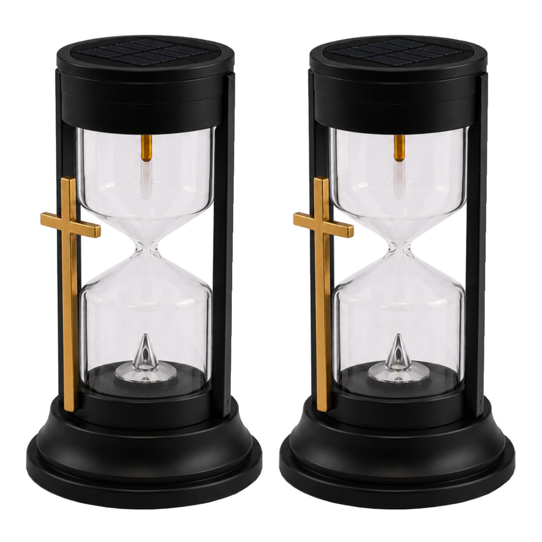 Solar Grave Candle, Hourglass of Eternity, 0.08W LED, 20,000-hour runtime, max brightness 3 lm, 77199, Znicz-lux, 2 pieces