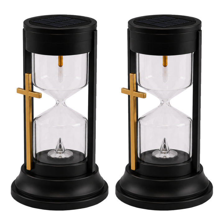 Solar Grave Candle, Hourglass of Eternity, 0.08W LED, 20,000-hour runtime, max brightness 3 lm, 77199, Znicz-lux, 2 pieces