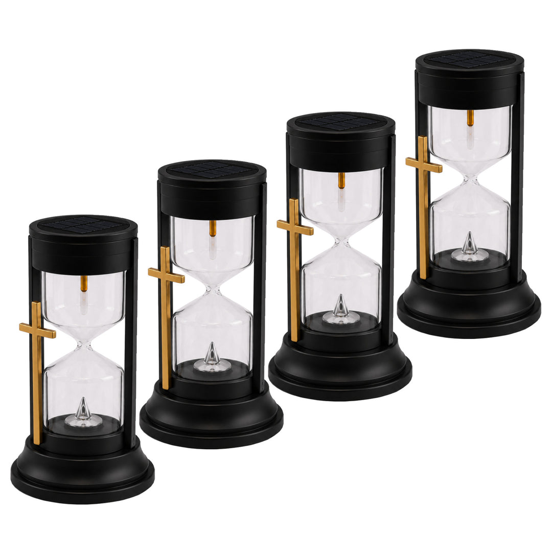 Solar Grave Candle, Hourglass of Eternity, 0.08W LED, 20,000-hour runtime, max brightness 3 lm, 77199, Znicz-lux, 4 pieces