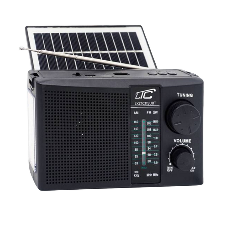 LTC portable radio, Bluetooth, FM/AM/SW, solar panel, LXLTC115UBT