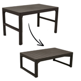 2in1 Garden Coffe Dining Table 2-Position Rattan Design Resistant