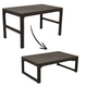 2in1 Garden Coffe Dining Table 2-Position Rattan Design Resistant
