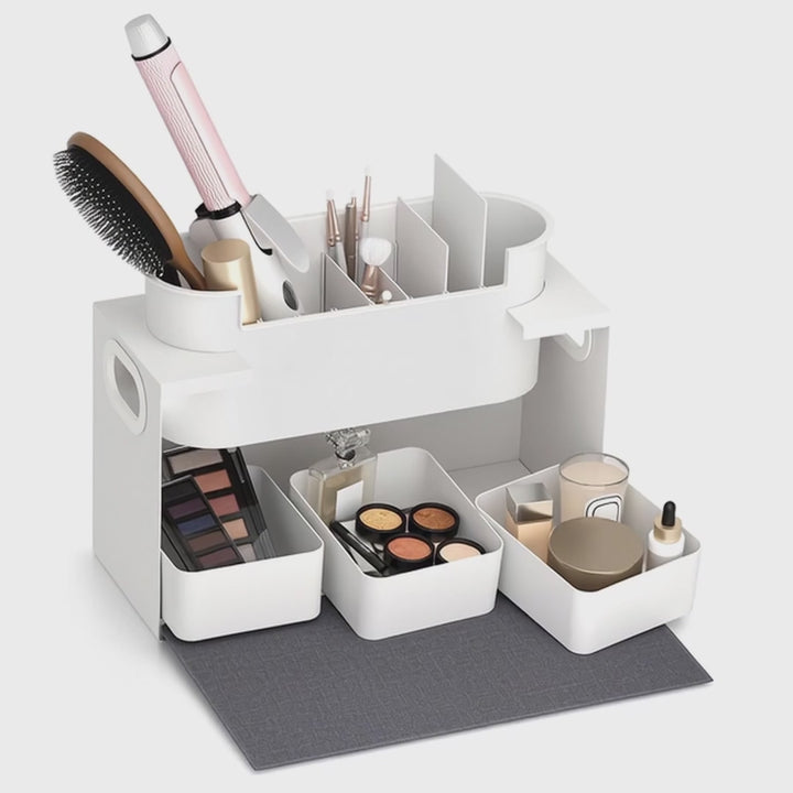 Maclean MC-479 Make Up Accessories Organizer with Comparments Cosmetics Toiletries Storage Rack Magnetic Cover 8kg