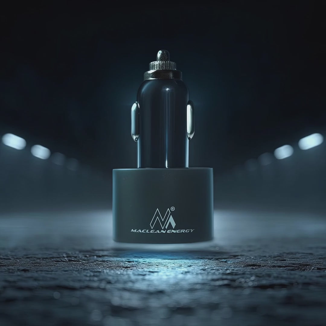 Maclean MCE76 Triple Car Charger Dual USB Lightning IOS GPS Android Quick Charge Cigarette Socket