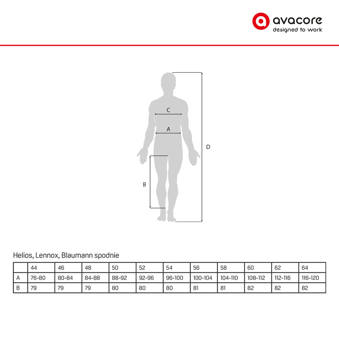 Avacore 23400_48 Bríste Waist Oibre Méid 48 Ábhar Caol Marthanach agus Éadrom